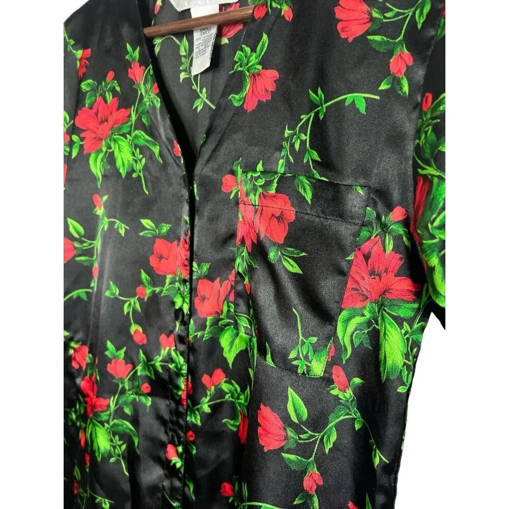 Vintage 90’s Winlar Sleep Dress Size S Rose Floral Satin